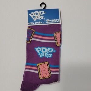 Pop Tarts Crew Novelty Socks Purple Pink Blue Fits Men's Shoe Size 6-12